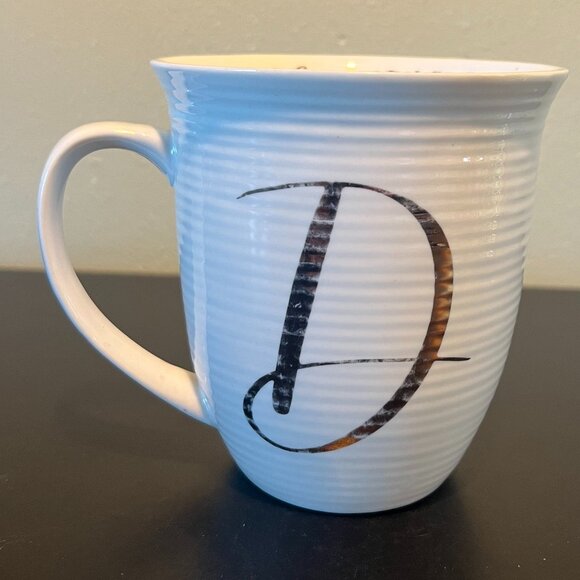 Letter D “All Great Things Begin with the Letter D” Initial Monogram Ceramic Mug - Picture 2 of 14